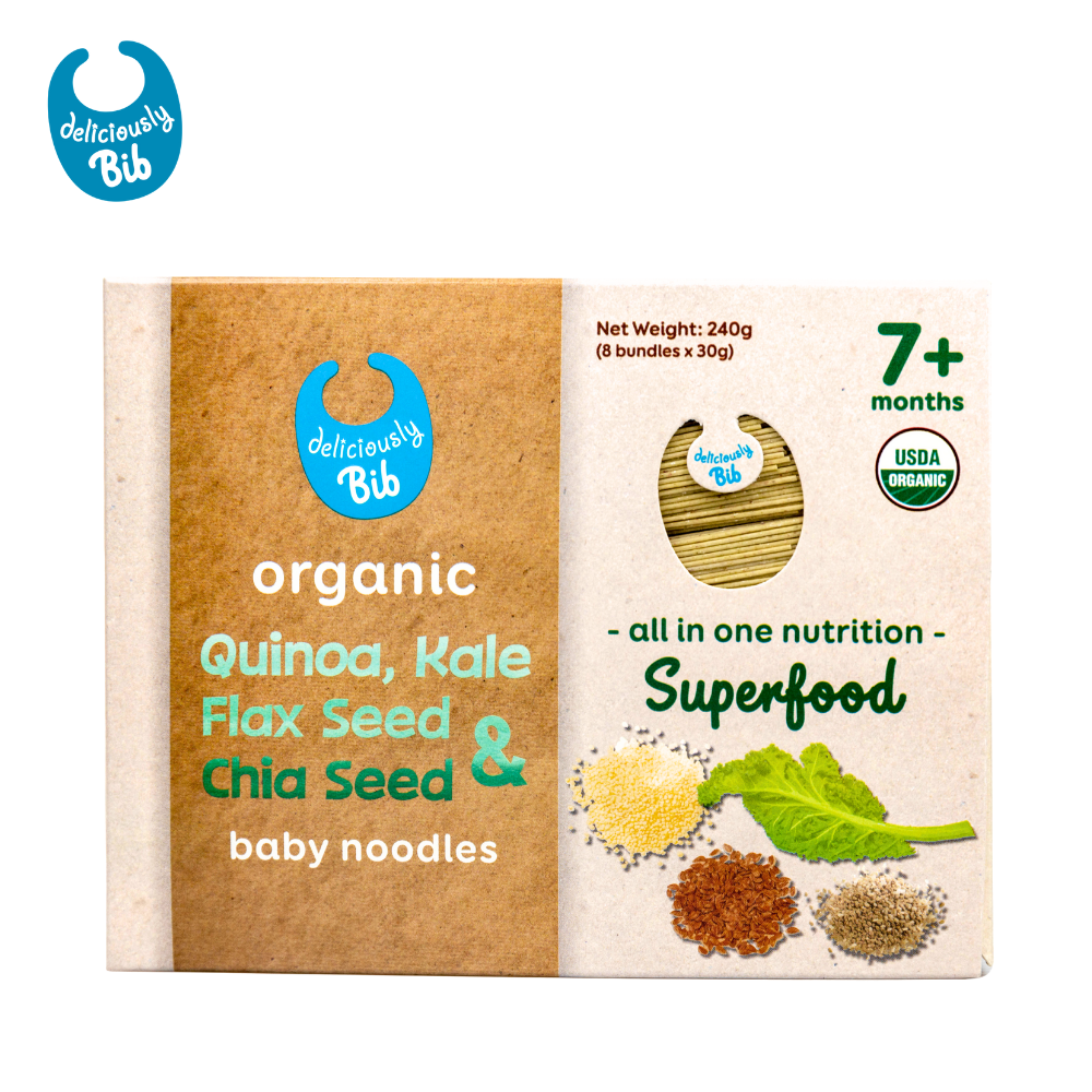 Deliciously Bib Organic Quinoa, Flax Seed & Chia Seed Baby Noodles
