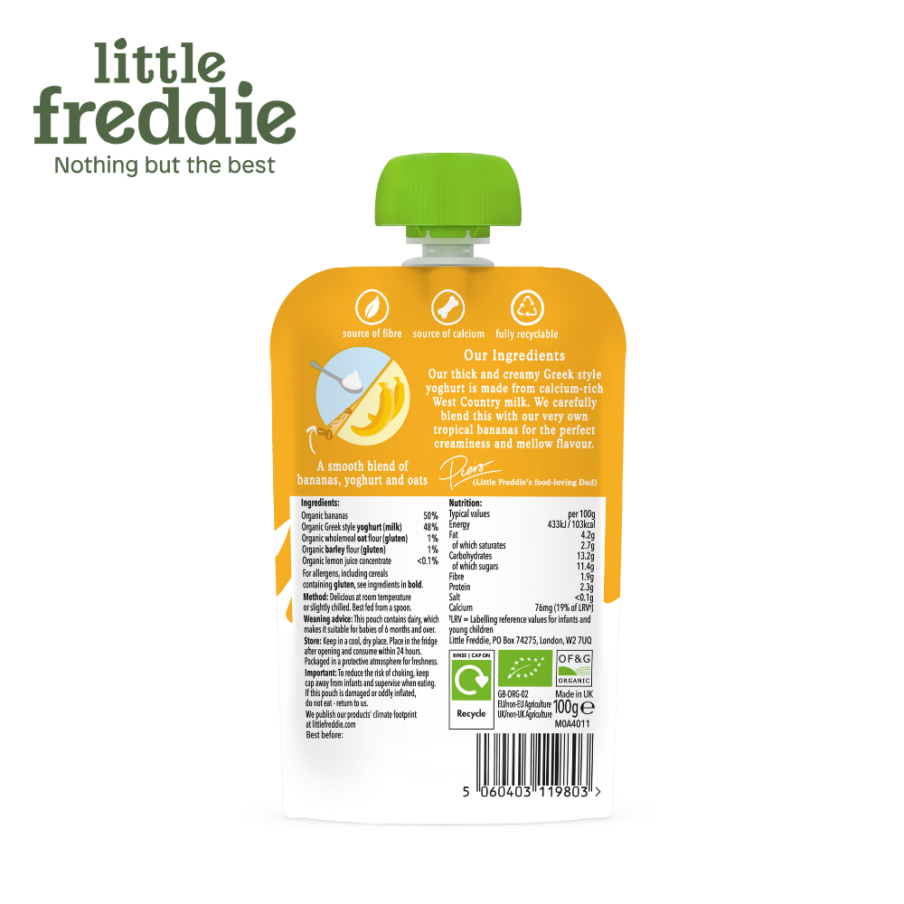 Little Freddie Organic Banana Greek Style Yoghurt