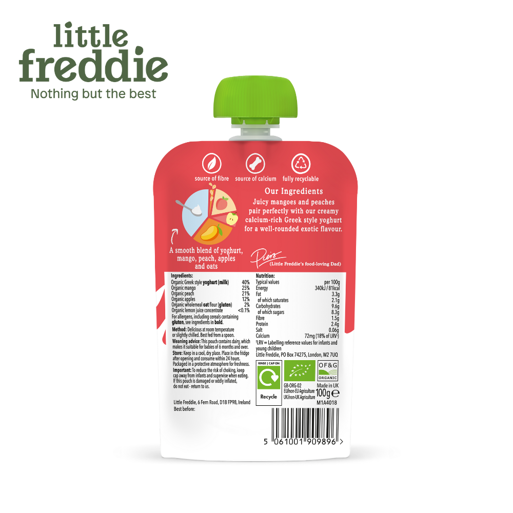 Little Freddie Organic Mango & Peach Yoghurt