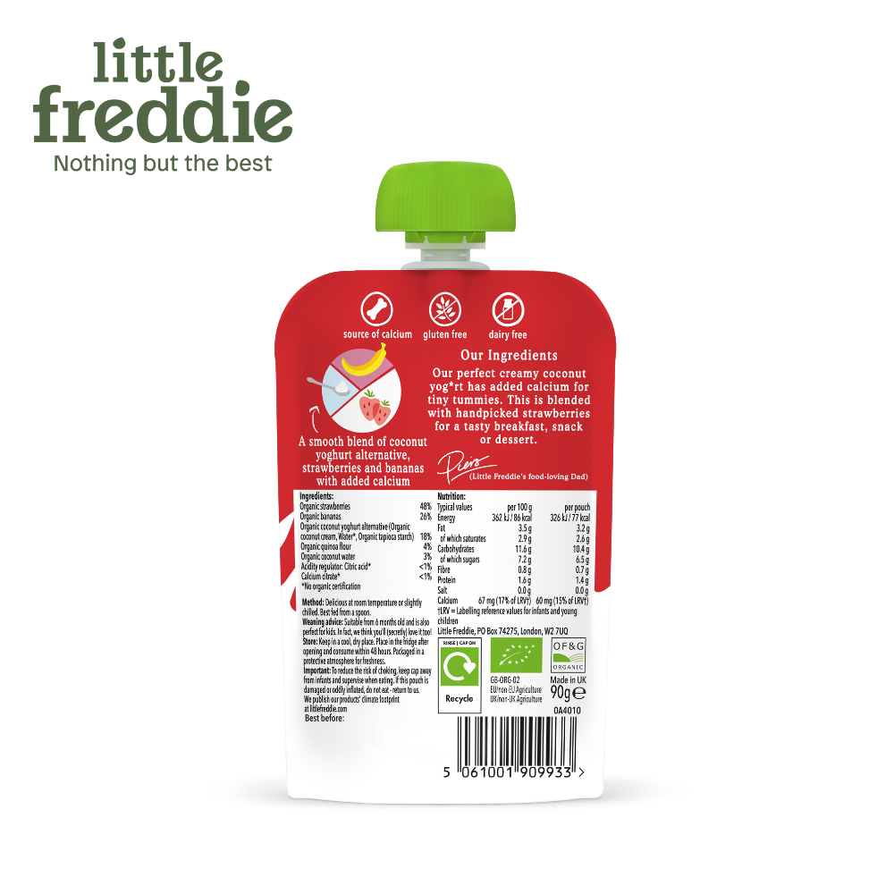 Little Freddie Organic Dairy Free Strawberry Coconut Yoghurt